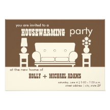 Housewarming Party - White Living Room Invitations