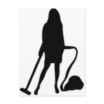 housewife - vacuum cleaner - cleaning post card