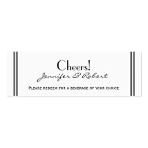 Houston Destination Wedding Drink Ticket Business Card Template