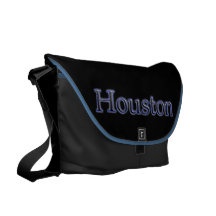 Houston in Grey and Blue - On Black Messenger Bags