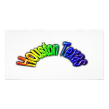 Houston Texas Popular Rainbow Design Photo Card Template