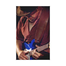 How Blue Can You Get  - Blues Guitar Player Stretched Canvas Prints