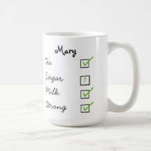 How do you like your tea personalised tick box mug