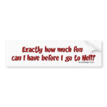 How Much Fun Can I Have Bumperstickers