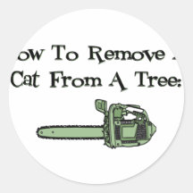 How to Remove a Cat from a Tree Round Stickers