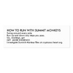 HOW TO RUN WITH SUMMIT MONKEYS business cards