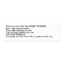How to run with the WOLF WORMS business cards