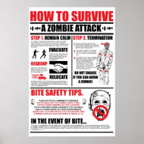 How To Survive A Zombie Attack Print