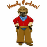 Howdy Pardner Cowboy Pug photo sculptures