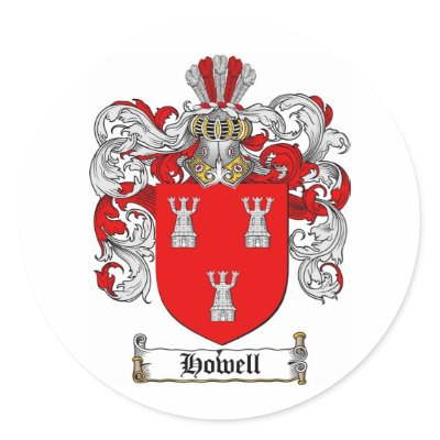 HOWELL FAMILY CREST -  HOWELL COAT OF ARMS STICKERS by heraldics