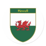 Howell Welsh Flag Shield stickers