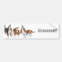 Howling Basset Hounds Bumper Sticker
