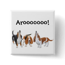 Howling Basset Hounds Pin
