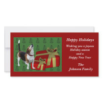 Howling Beagle Animal Christmas Holiday Card