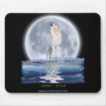 HOWLING WHITE WOLF & ALASKA MOON mousepads