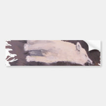 "Howling White Wolf" Bumper Sticker