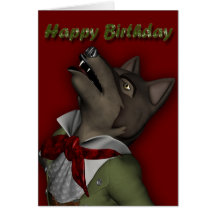 Howling Wolf Birthday Cards