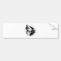 Howling Wolf Bumper Sticker