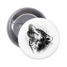 Howling Wolf Button