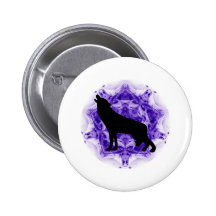 Howling Wolf Wolves Buttons