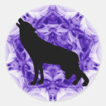 Howling Wolf Wolves Round Sticker