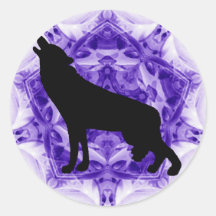 Howling Wolf Wolves Round Sticker