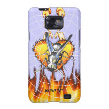 hrome yellow jacket design 2 with fire and web. galaxy SII covers