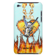 hrome yellow jacket design 2 with fire and web. barely there iPod case