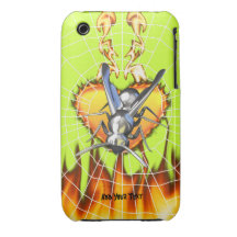 hrome yellow jacket design 2 with fire and web. iPhone 3 Case-Mate case