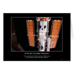 Hubble Space Telescope against dark space Greeting Card