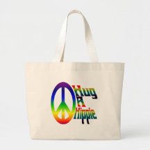 hug a hippie tote bags