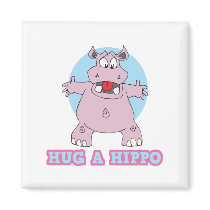hug a hippo fridge magnets