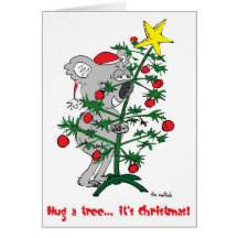 hug a tree greeting card