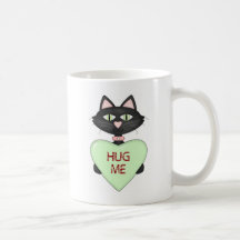 Hug me CAT-conversation heart Mugs