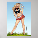 Huge 24x34 Milkshake Pinup Girl Poster by Al Rio posters