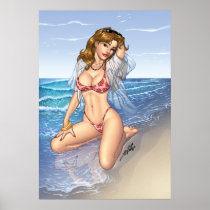 Huge 25x35 Sexy Bikini Beach Pinup from Al Rio Posters