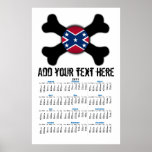 Huge Redneck Flag Crossbones 2011 Year Calendar posters