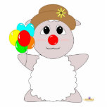 Huggable Clown White Sheep photo sculptures