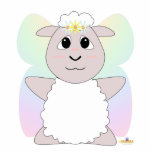 Huggable Fairy White Sheep photo sculptures