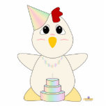 Huggable Pastel Birthday White Chicken photo sculptures