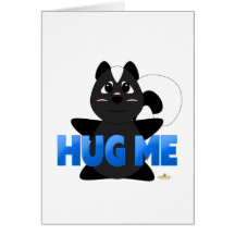 Huggable Skunk Blue Hug Me Greeting Card
