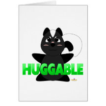 Huggable Skunk Green Huggable Greeting Card
