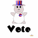 Huggable Voting White Sheep Vote photo sculptures