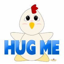 Huggable White Chicken Blue Hug Me