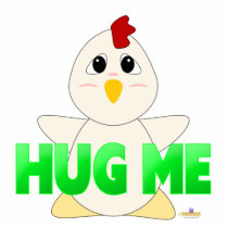 Huggable White Chicken Green Hug Me