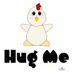 Huggable White Chicken Hug Me photo sculptures