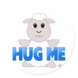 Huggable White Sheep Blue Hug Me