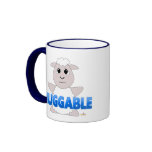 Huggable White Sheep Blue Huggable Mug