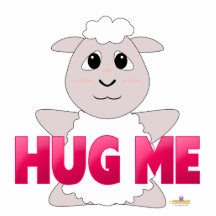 Huggable White Sheep Pink Hug Me Photo Sculptures