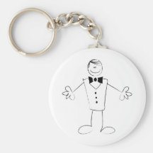 Hugging Groom With Open Arms Key Chains